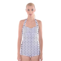 Mesh Boyleg Halter Swimsuit 