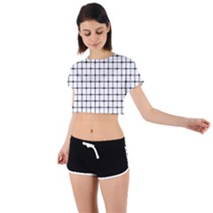 Mesh Tie Back Short Sleeve Crop Tee