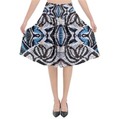 Embroidered Symmetry Flared Midi Skirt by kaleidomarblingart