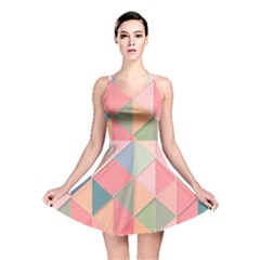 Illustration Pink Background Geometric Triangle Reversible Skater Dress by Wegoenart