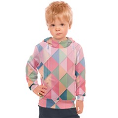 Illustration Pink Background Geometric Triangle Kids  Hooded Pullover by Wegoenart