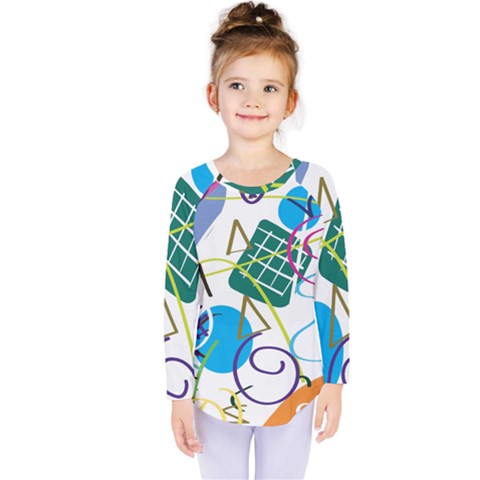 Abstract Pattern Kids  Long Sleeve Tee by Wegoenart