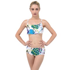 Abstract Pattern Layered Top Bikini Set