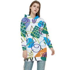 Abstract Pattern Women s Long Oversized Pullover Hoodie