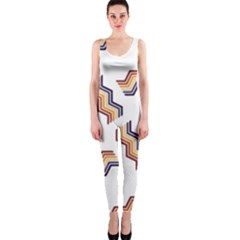 Illustration Abstract-art Diagonal Stripe Stripes One Piece Catsuit by Wegoenart