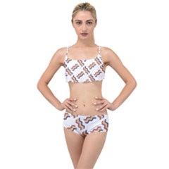 Illustration Abstract-art Diagonal Stripe Stripes Layered Top Bikini Set