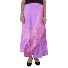 Illustration Art Pink Design Wallpaper Flared Maxi Skirt