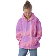 Illustration Art Pink Design Wallpaper Kids  Oversized Hoodie by Wegoenart