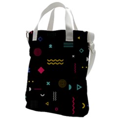 Illustration Geometric Art Colorful Shapes Canvas Messenger Bag