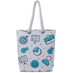 Pattern Business Graphics Seamless Full Print Rope Handle Tote (small) by Wegoenart