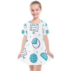 Pattern Business Graphics Seamless Kids  Smock Dress by Wegoenart