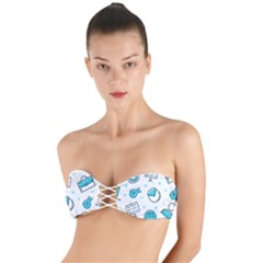 Pattern Business Graphics Seamless Twist Bandeau Bikini Top by Wegoenart