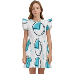 Pattern Business Graphics Seamless Kids  Winged Sleeve Dress by Wegoenart