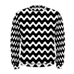 Illustration Black White Wave Pattern Wavy Halftone Men s Sweatshirt