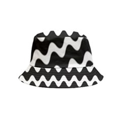 Illustration Black White Wave Pattern Wavy Halftone Bucket Hat (kids)