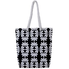 Illustration Floral Pattern Floral Background Full Print Rope Handle Tote (small) by Wegoenart