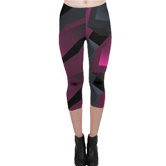 Illustration Hexagon Geometric Art Design Capri Leggings 