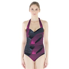 Illustration Hexagon Geometric Art Design Halter Swimsuit