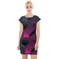 Illustration Hexagon Geometric Art Design Cap Sleeve Bodycon Dress