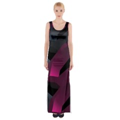 Illustration Hexagon Geometric Art Design Thigh Split Maxi Dress