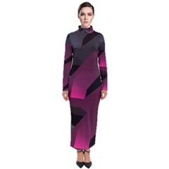 Illustration Hexagon Geometric Art Design Turtleneck Maxi Dress