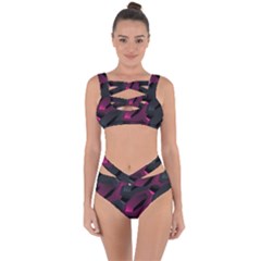 Illustration Hexagon Geometric Art Design Bandaged Up Bikini Set 