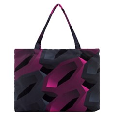 Illustration Hexagon Geometric Art Design Zipper Medium Tote Bag