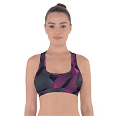 Illustration Hexagon Geometric Art Design Cross Back Sports Bra