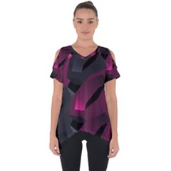 Illustration Hexagon Geometric Art Design Cut Out Side Drop Tee