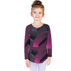 Illustration Hexagon Geometric Art Design Kids  Long Sleeve Tee