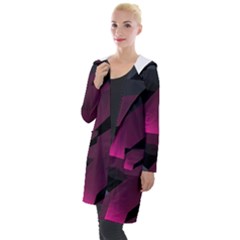 Illustration Hexagon Geometric Art Design Hooded Pocket Cardigan