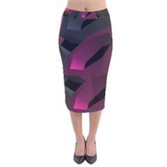 Illustration Hexagon Geometric Art Design Velvet Midi Pencil Skirt