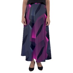 Illustration Hexagon Geometric Art Design Flared Maxi Skirt