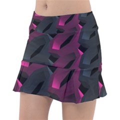 Illustration Hexagon Geometric Art Design Classic Tennis Skirt