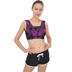 Illustration Hexagon Geometric Art Design V-Back Sports Bra