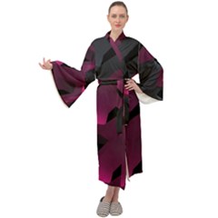 Illustration Hexagon Geometric Art Design Maxi Velour Kimono