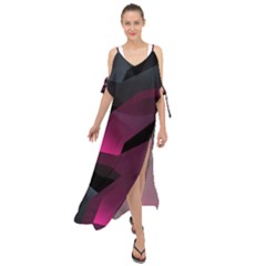 Illustration Hexagon Geometric Art Design Maxi Chiffon Cover Up Dress