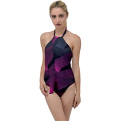 Illustration Hexagon Geometric Art Design Go with the Flow One Piece Swimsuit