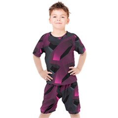 Illustration Hexagon Geometric Art Design Kids  Tee and Shorts Set