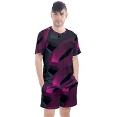 Illustration Hexagon Geometric Art Design Men s Mesh Tee and Shorts Set