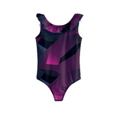 Illustration Hexagon Geometric Art Design Kids  Frill Swimsuit