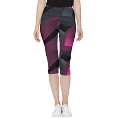 Illustration Hexagon Geometric Art Design Inside Out Lightweight Velour Capri Leggings 