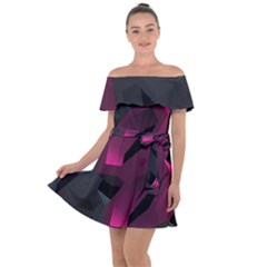 Illustration Hexagon Geometric Art Design Off Shoulder Velour Dress