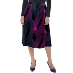 Illustration Hexagon Geometric Art Design Classic Velour Midi Skirt 