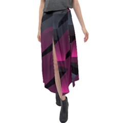 Illustration Hexagon Geometric Art Design Velour Split Maxi Skirt