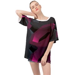 Illustration Hexagon Geometric Art Design Oversized Chiffon Top