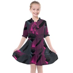 Illustration Hexagon Geometric Art Design Kids  All Frills Chiffon Dress