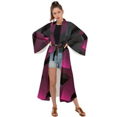 Illustration Hexagon Geometric Art Design Maxi Kimono by Wegoenart