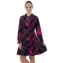 Illustration Hexagon Geometric Art Design All Frills Chiffon Dress