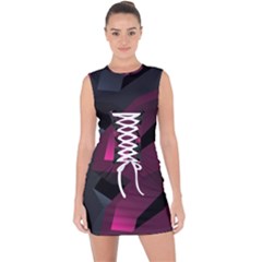 Illustration Hexagon Geometric Art Design Lace Up Front Bodycon Dress